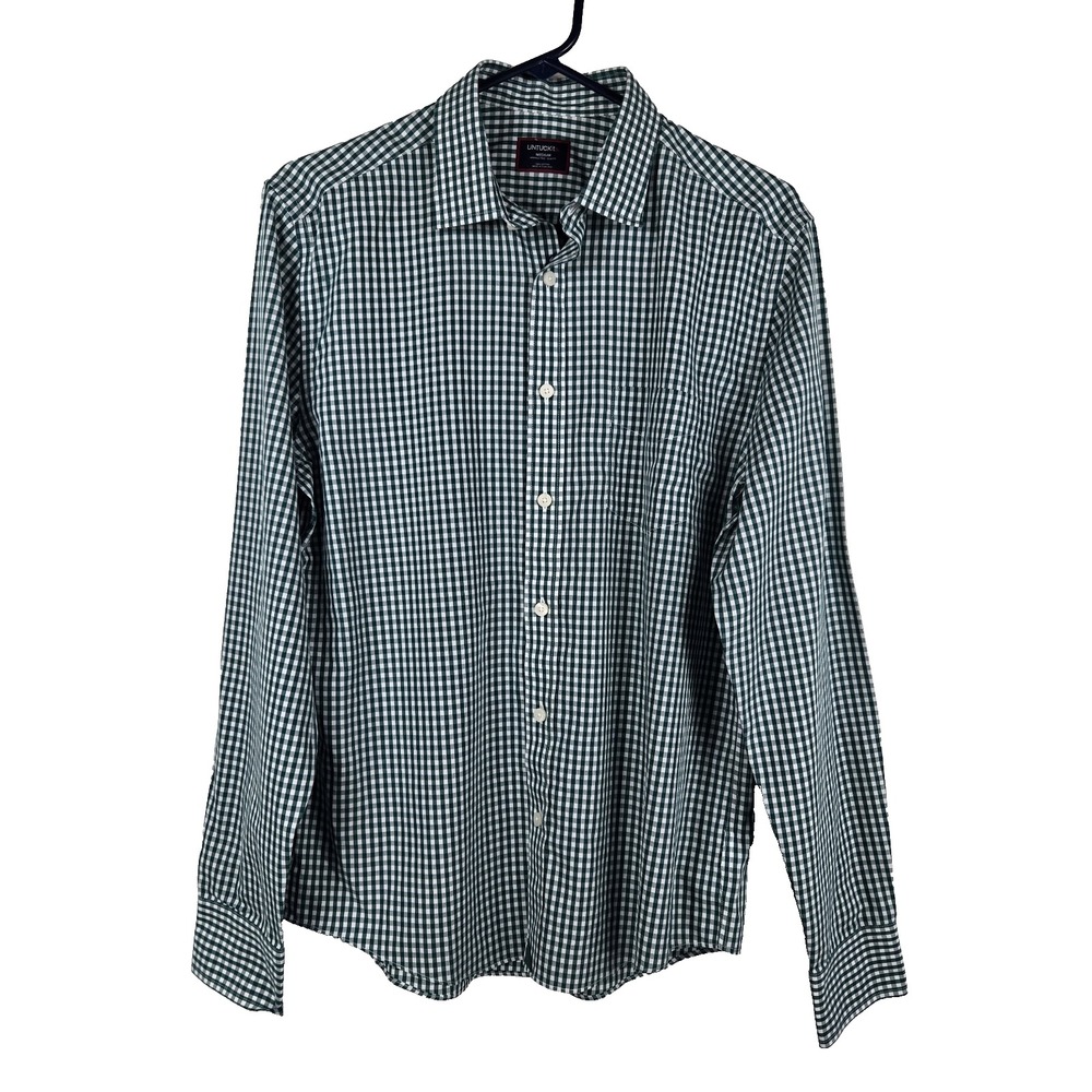 Untuck It Mens Medium Slim Fit Lawrence Green Long Sleeve Shirt NWOT UT18
